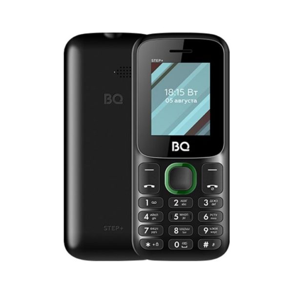 Кнопочный телефон BQ 1848 Step+ черный/зеленый