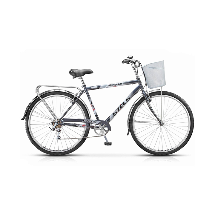 59553 Велосипед STELS 28" STELS Navigator-300 Gent 20" арт. Z010 (серый) + корзина — изображение 1