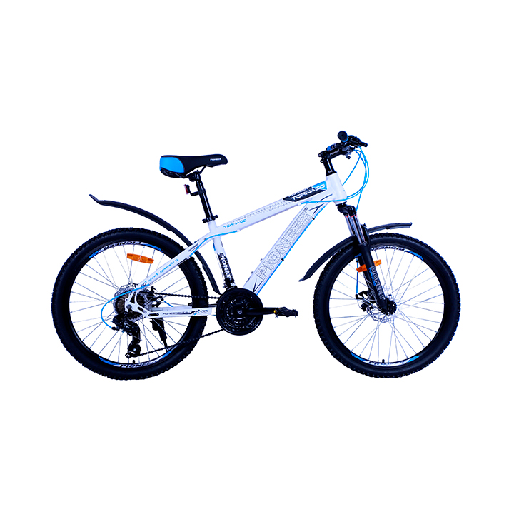59903 Велосипед Pioneer Tornado 24''/14' white- черный-blue — изображение 1