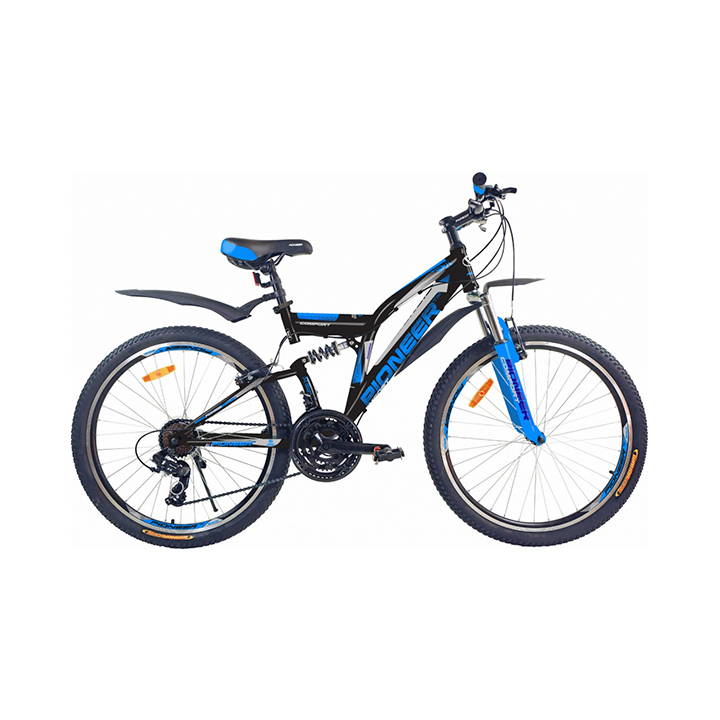 59925 Велосипед Pioneer Comfort 26/19 черный-blue-silver — изображение 1