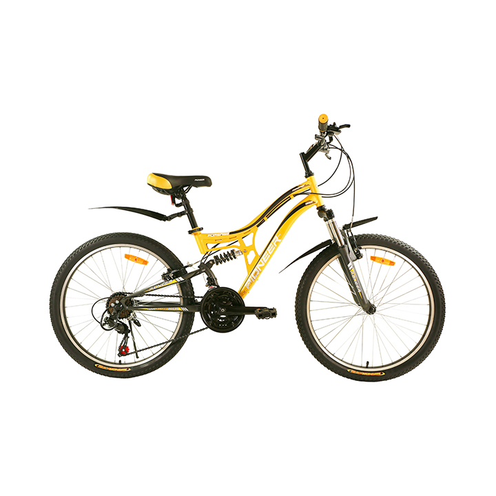 59930 Велосипед Pioneer Forsage 24''/14'' yellow- черный-white — изображение 1
