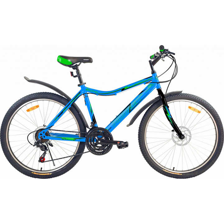 59942 Велосипед Pioneer Sputnik 26/18 blue- черный-green — изображение 1