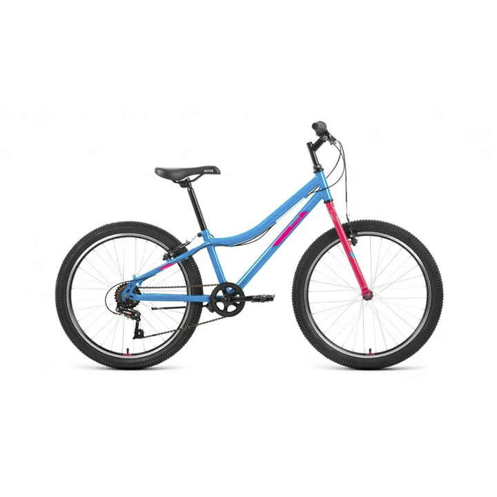 61658 Подростковый велосипед MTB HT 24 1.0 (24" 6 ск. рост. 12") 2022, голубой/розовый, RBK22AL24091 — изображение 1
