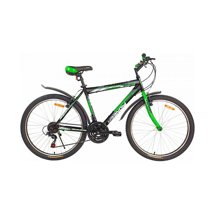 62779 Городской велосипед Pioneer Pilot 26''/19'' black-green-white — изображение 1
